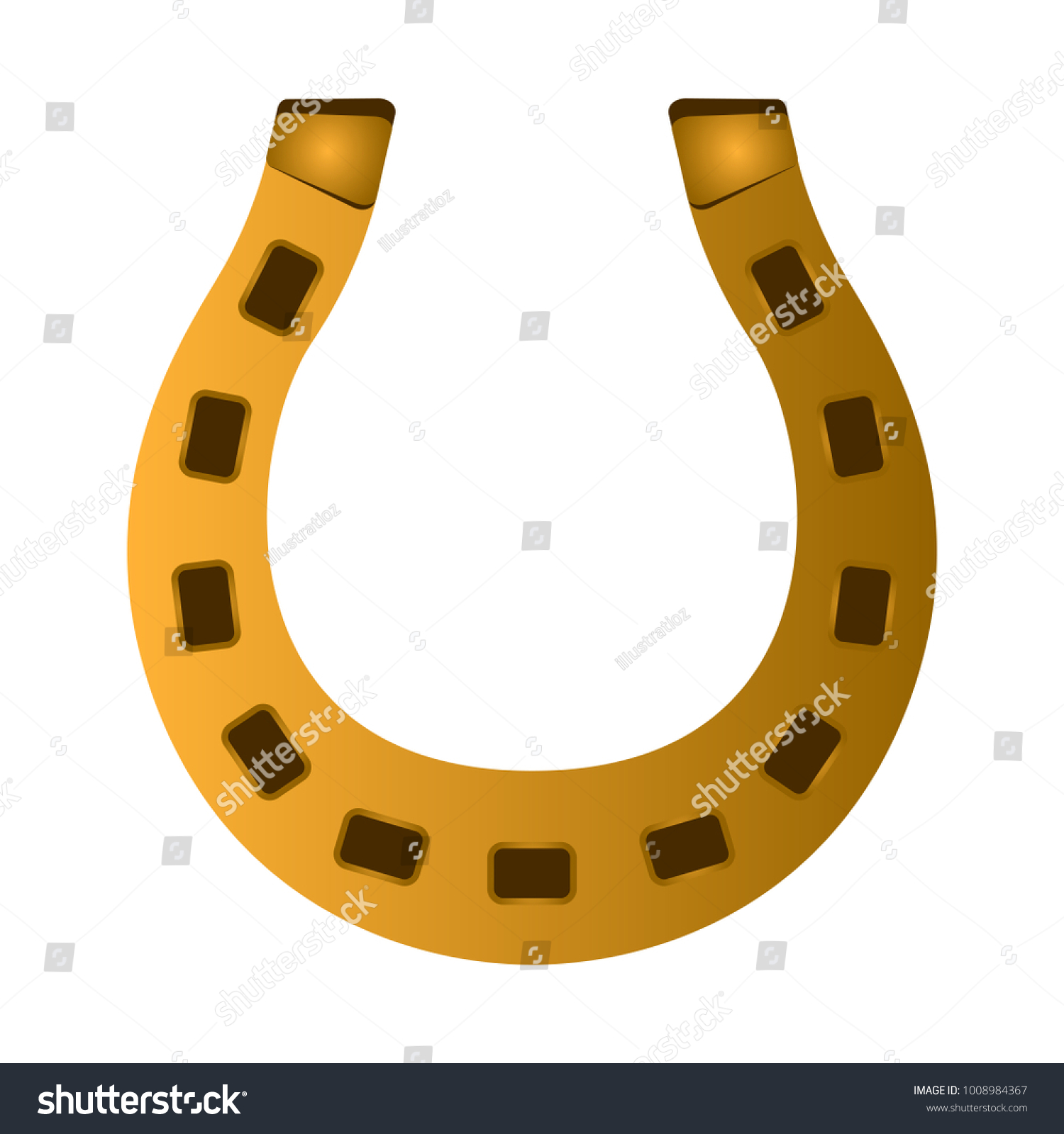 Golden horseshoe image Royalty Free Stock Vector 1008984367