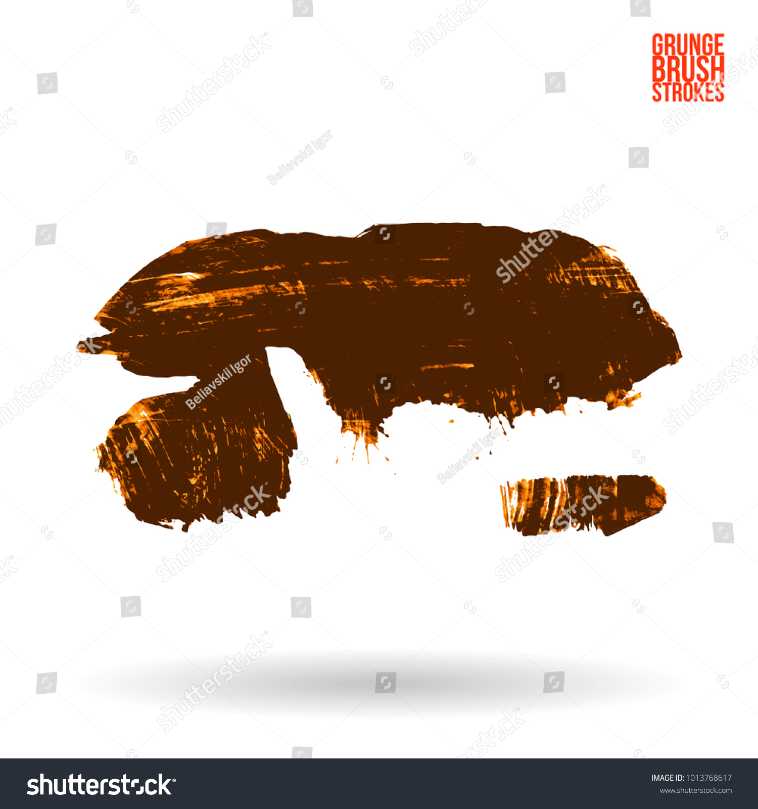 Brown brush stroke and texture. Grunge vector Royalty Free Stock