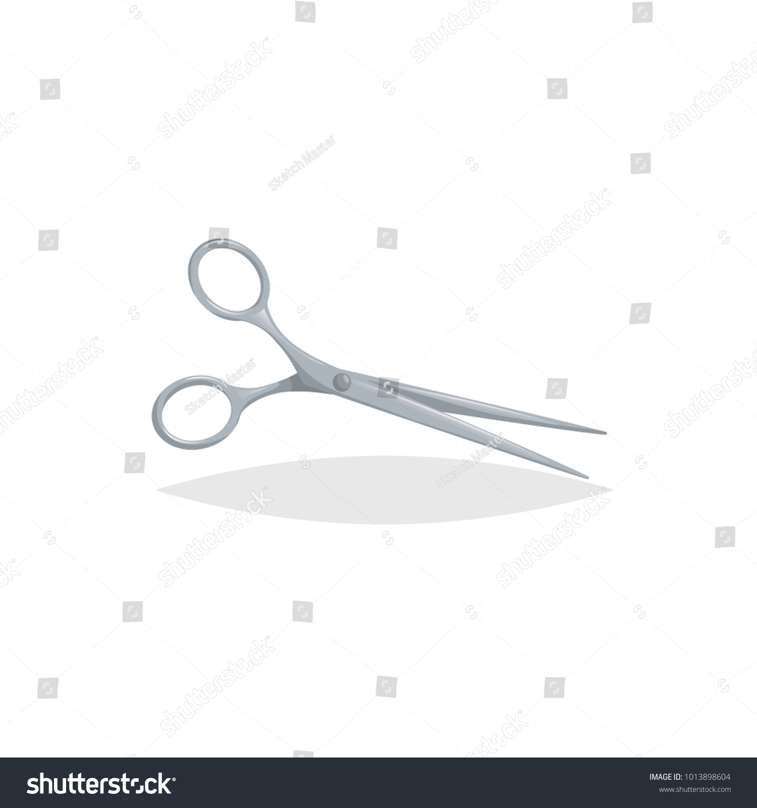 Beard and hair scissors. Barbers shop accessory. Royalty Free Stock