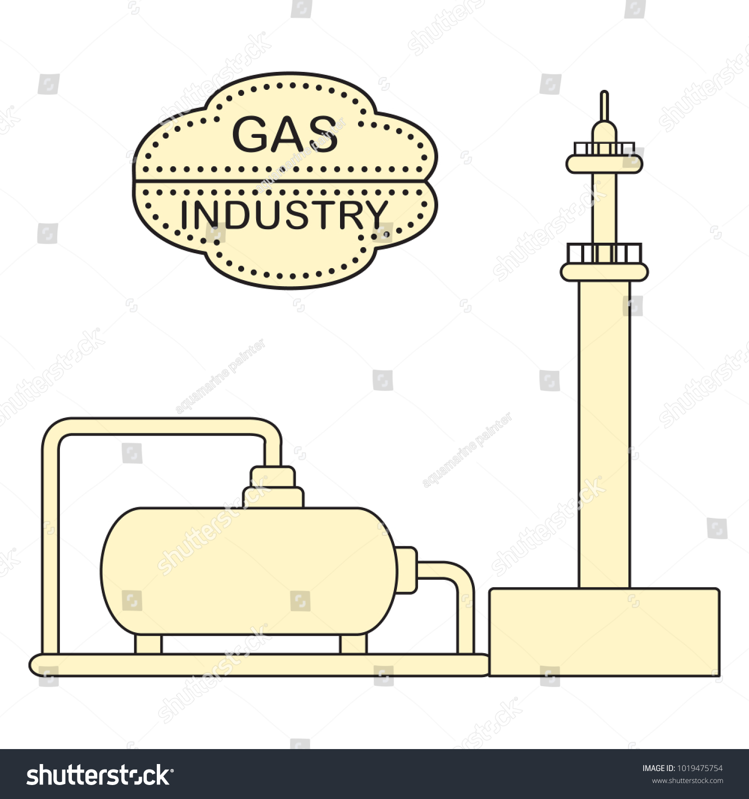 Gas processing plant. Gas storage tank. Design Royalty Free Stock