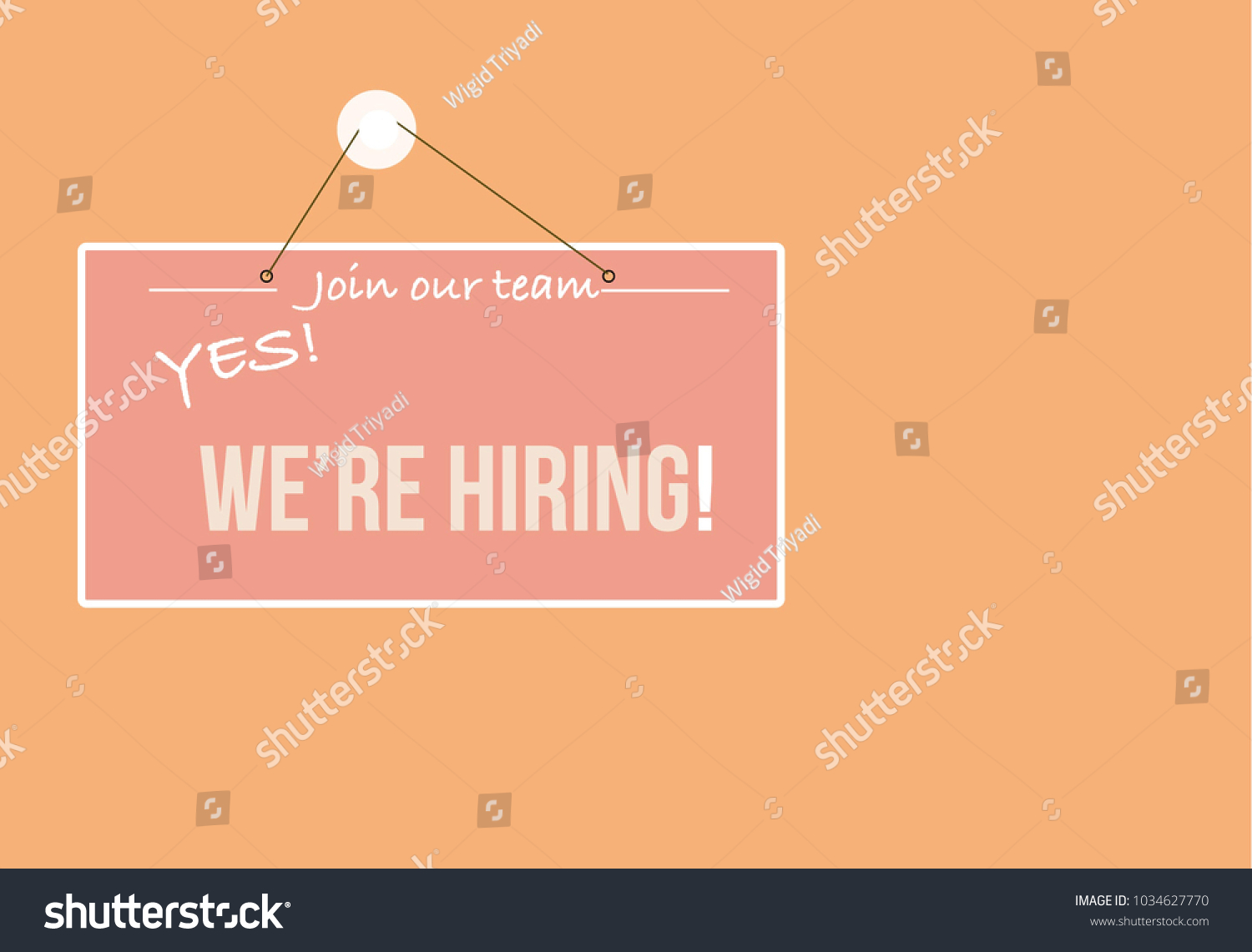 Announcement sign of available vacancy Cream Royalty Free Stock