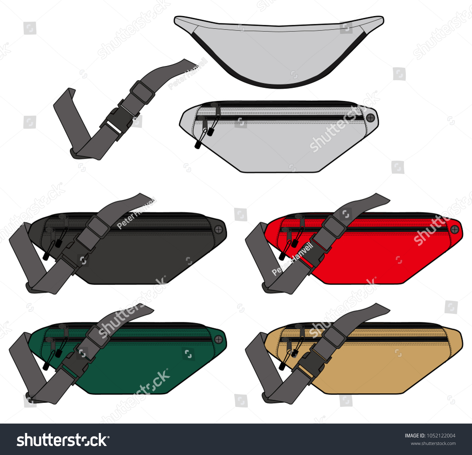 Waist BAG vector illustration flat sketches Royalty Free Stock Vector