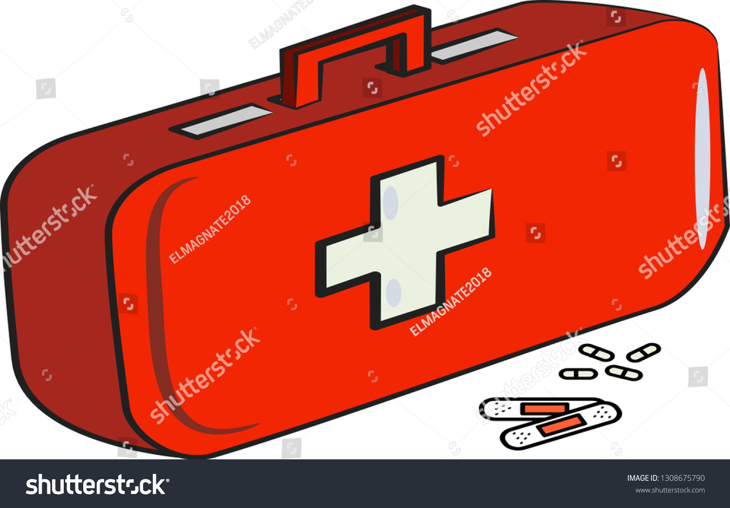 first aid kit for emergency, hospitals Royalty Free Stock Vector