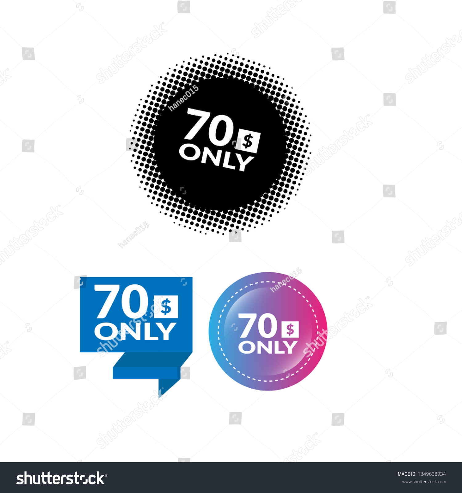 Only 70 dollars. Designed for special offer - Royalty Free Stock Vector