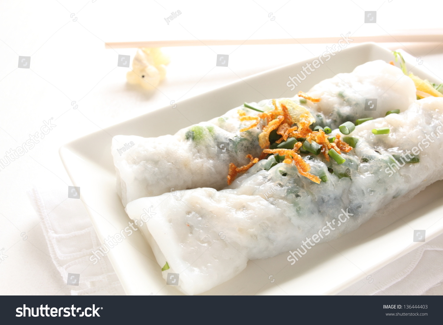 vietnamese food, Bauh Cuon steamed rice flour Royalty Free Stock Photo 136444403
