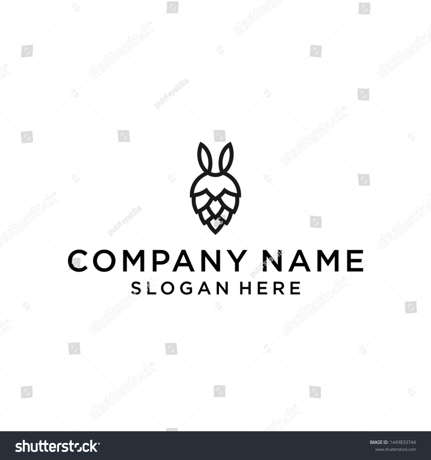 beer rabbit logo design vector illustration Royalty Free Stock Vector