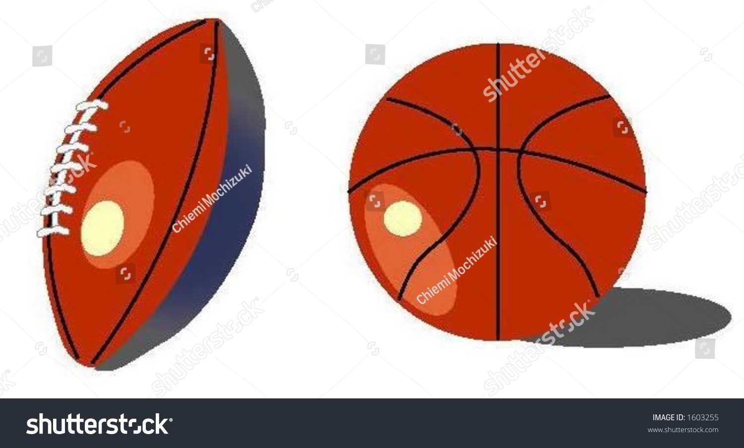 basketball and rugby ball Royalty Free Stock Vector 1603255