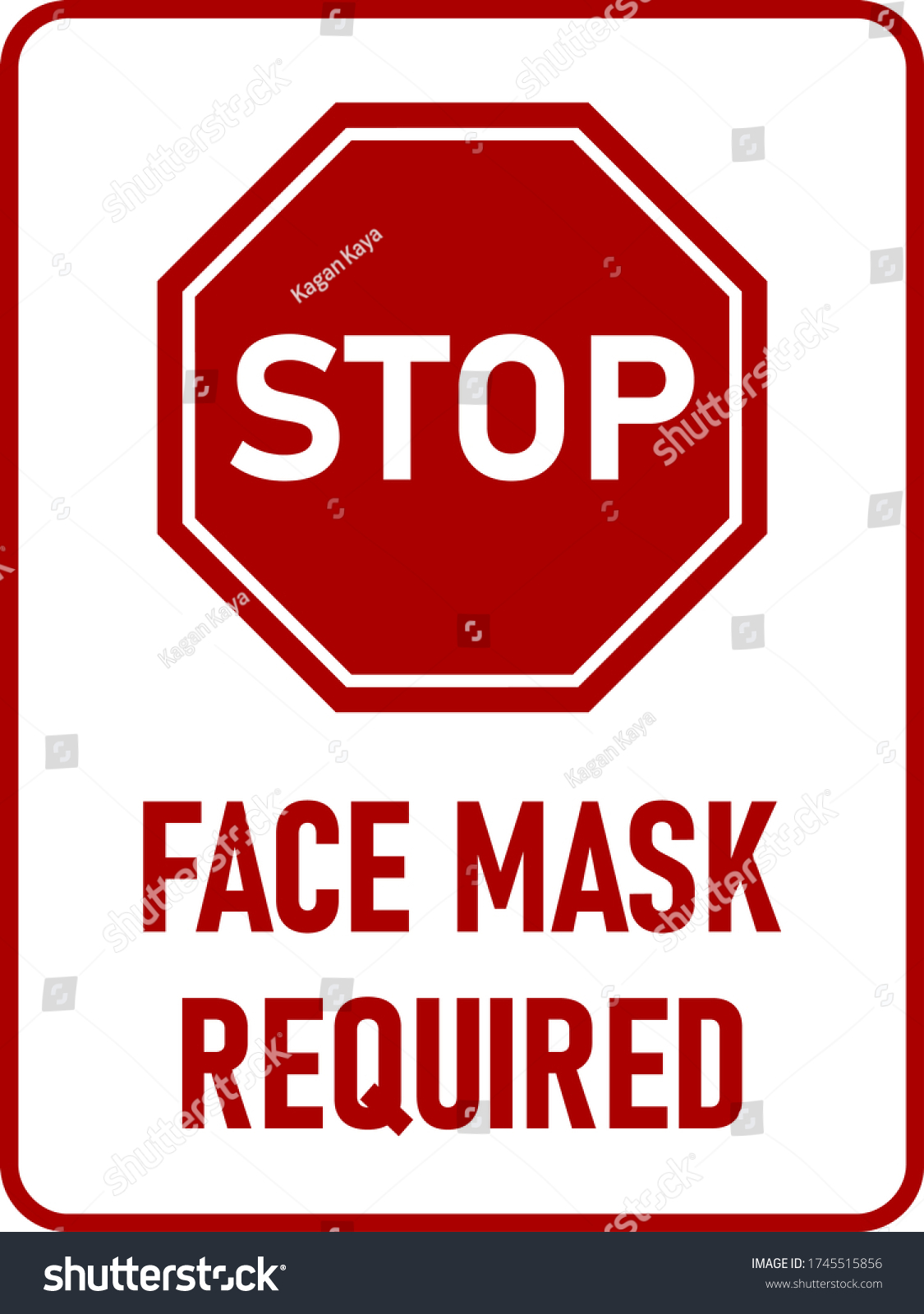 Stop Face Mask Required or No Mask No Entry Royalty Free Stock Vector