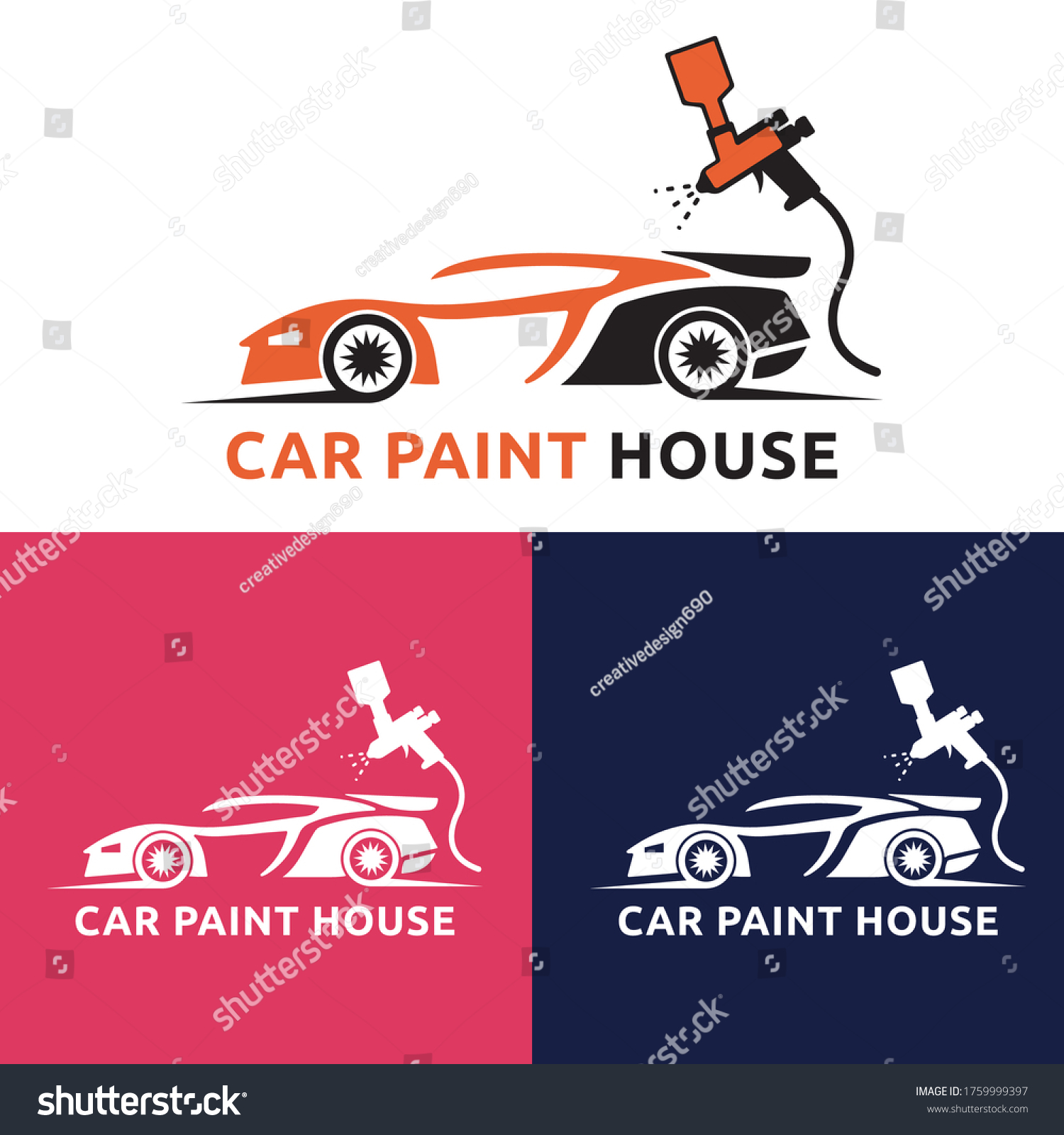 CAR PAINT BRAND LOGO DESIGN Royalty Free Stock Vector 1759999397