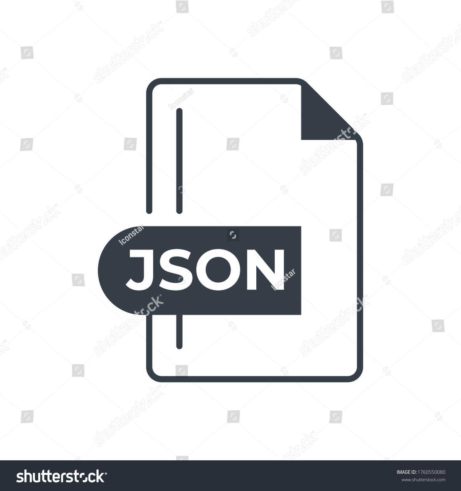 JSON File Format Icon. JSON extension filled Royalty Free Stock