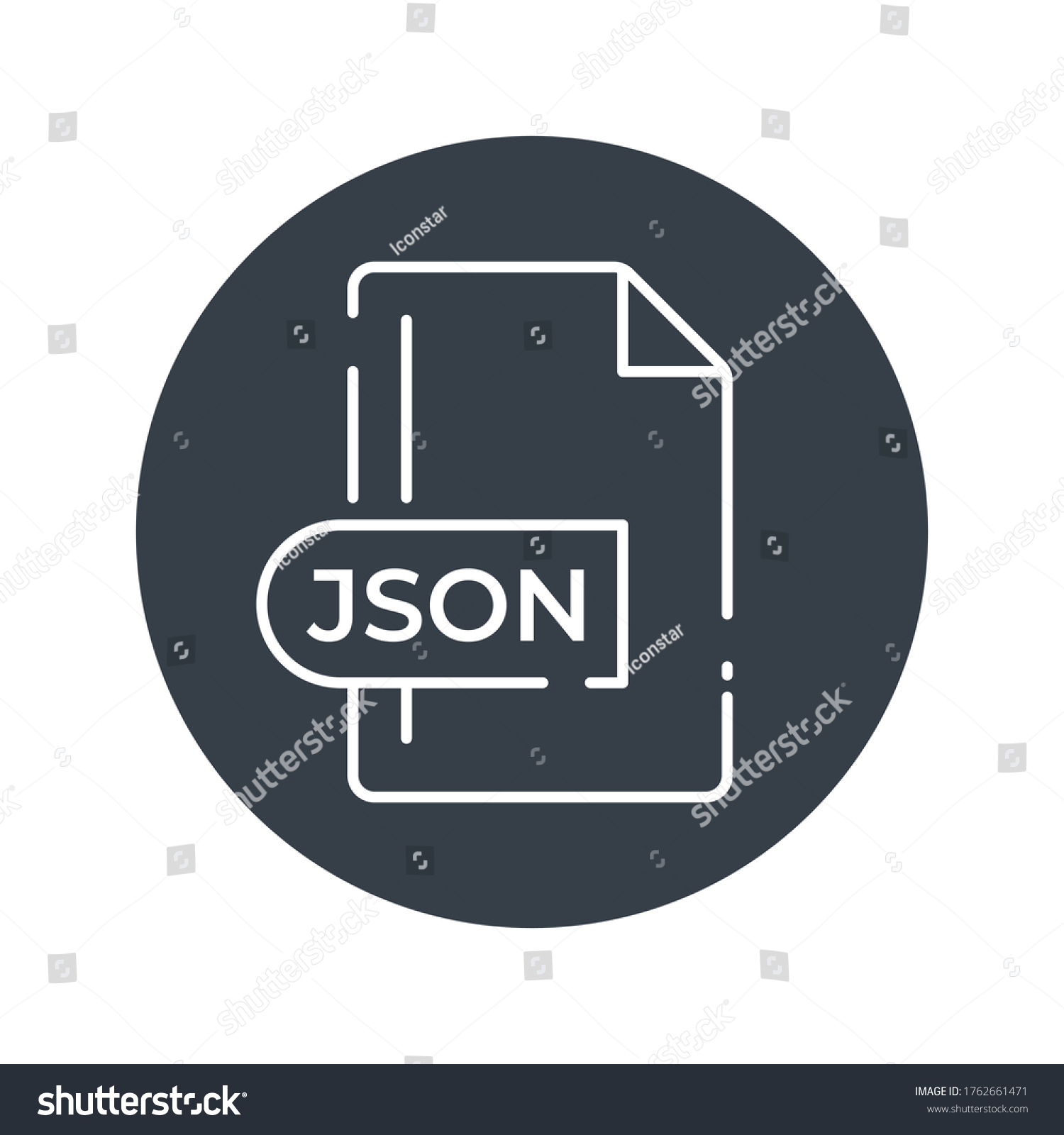 JSON File Format Icon. JSON extension filled Royalty Free Stock