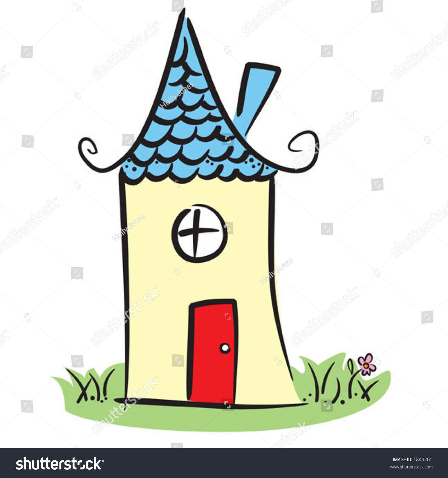 cute little red house Royalty Free Stock Vector 1849200