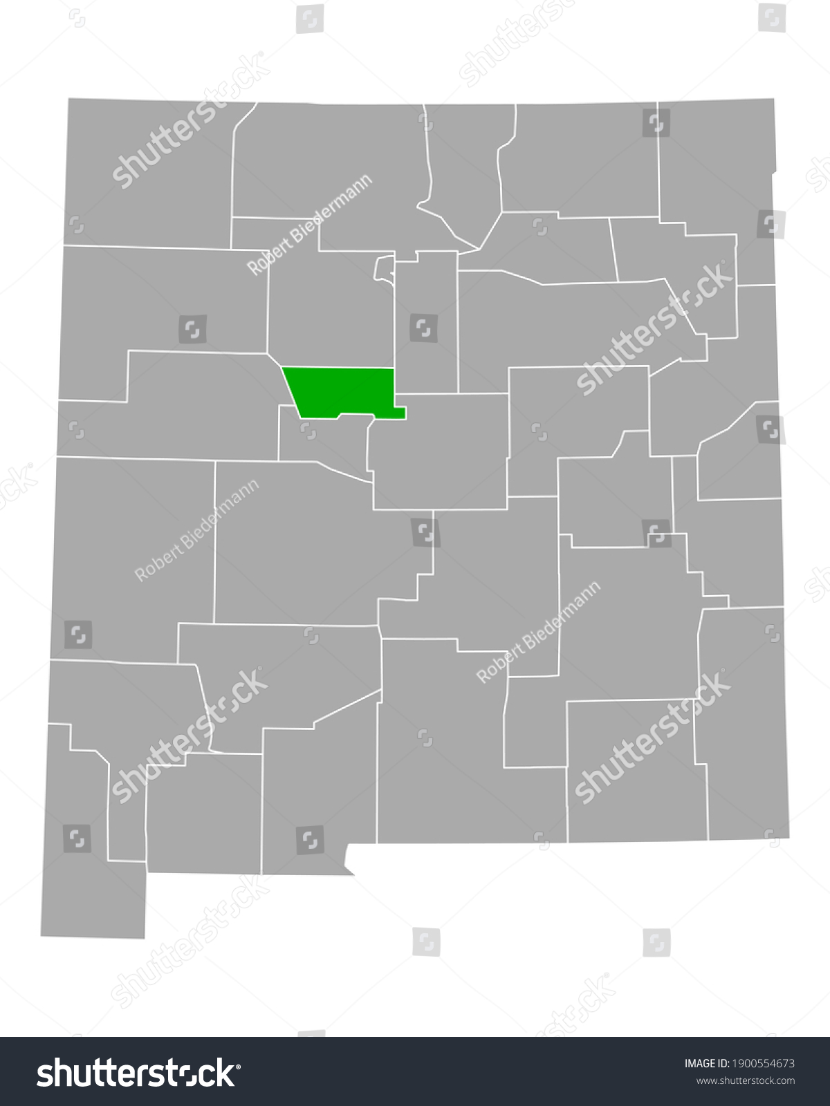 Map of Bernalillo in New Mexico on white Royalty Free Stock Vector