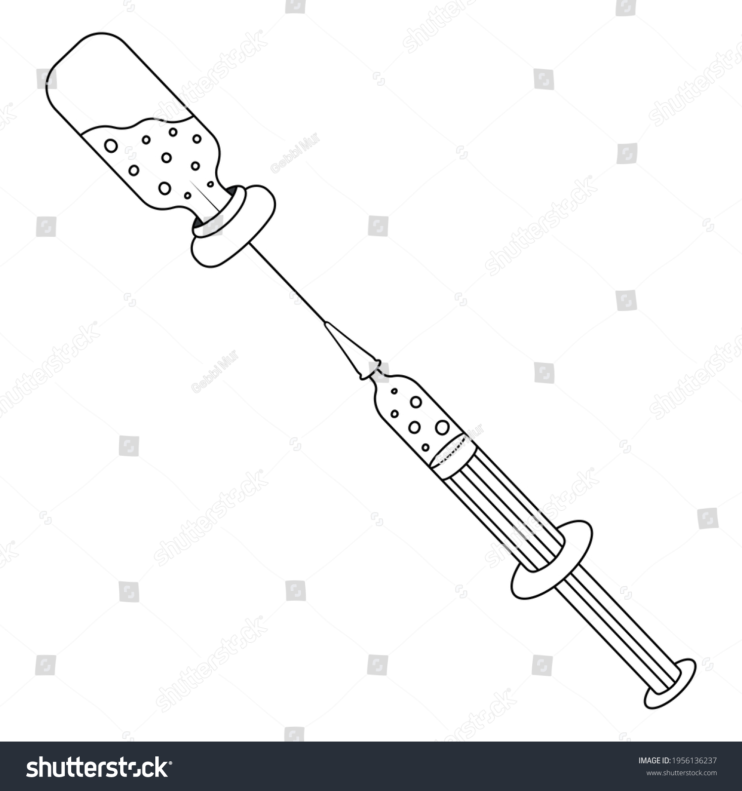 Syringe for injection. Draw liquid medicine from Royalty Free Stock