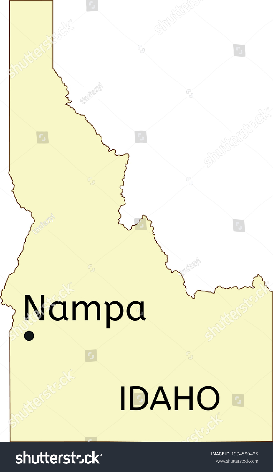 Nampa city location on Idaho state map Royalty Free Stock Vector