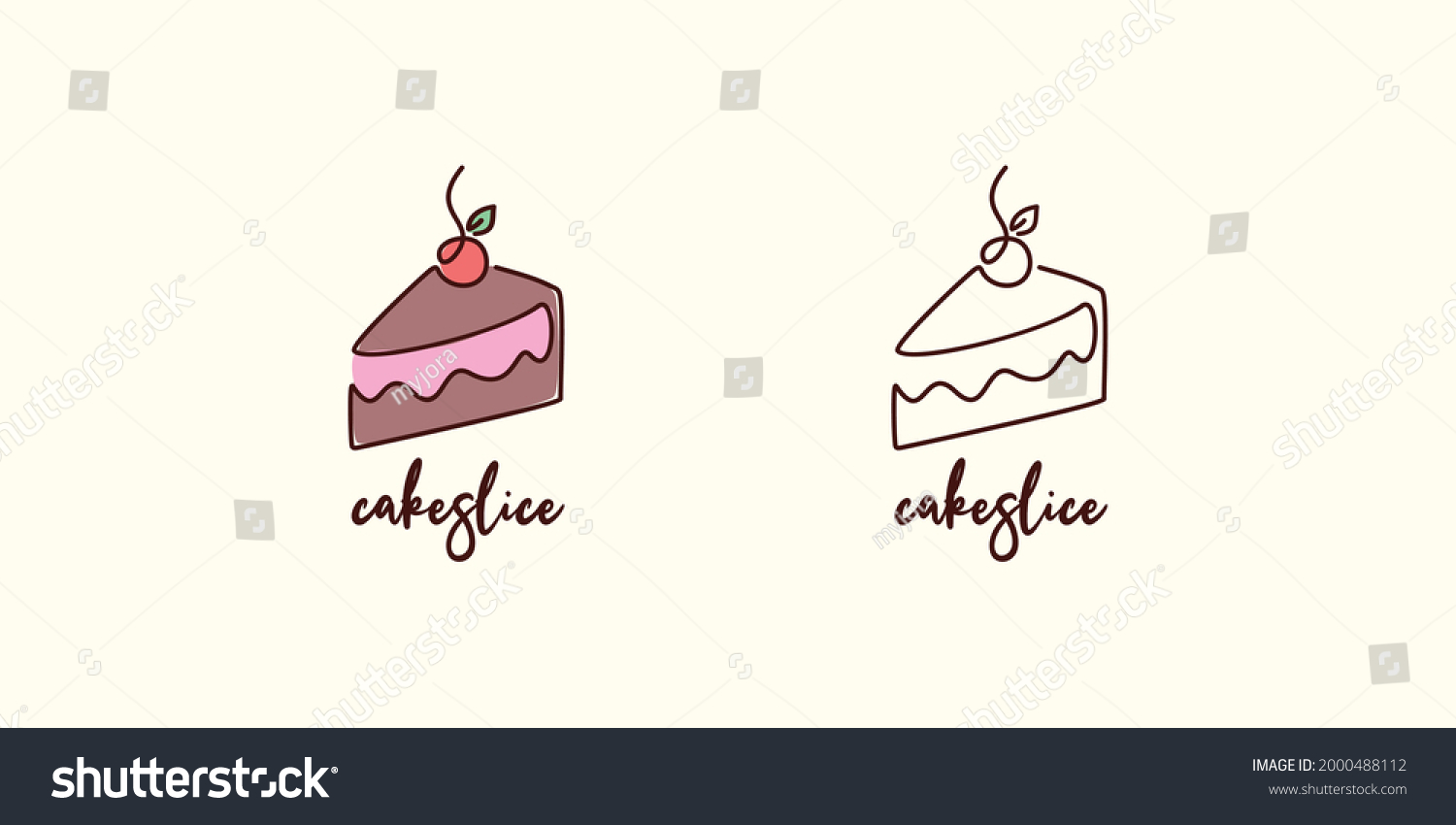 Cake slice logo vector inspiration Royalty Free Stock Vector
