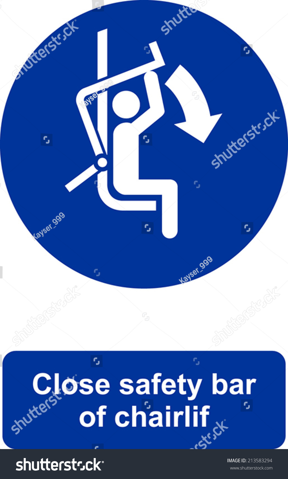 Close safety bar of chairlift Royalty Free Stock Vector 213583294