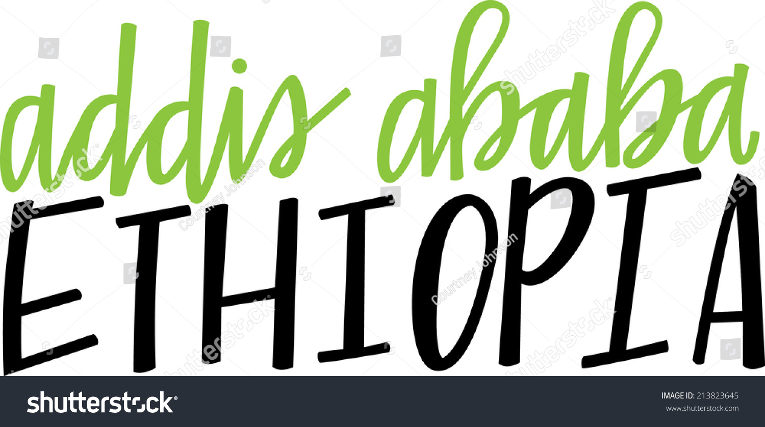 Handlettering of Addis Ababa, Ethiopia Royalty Free Stock Vector