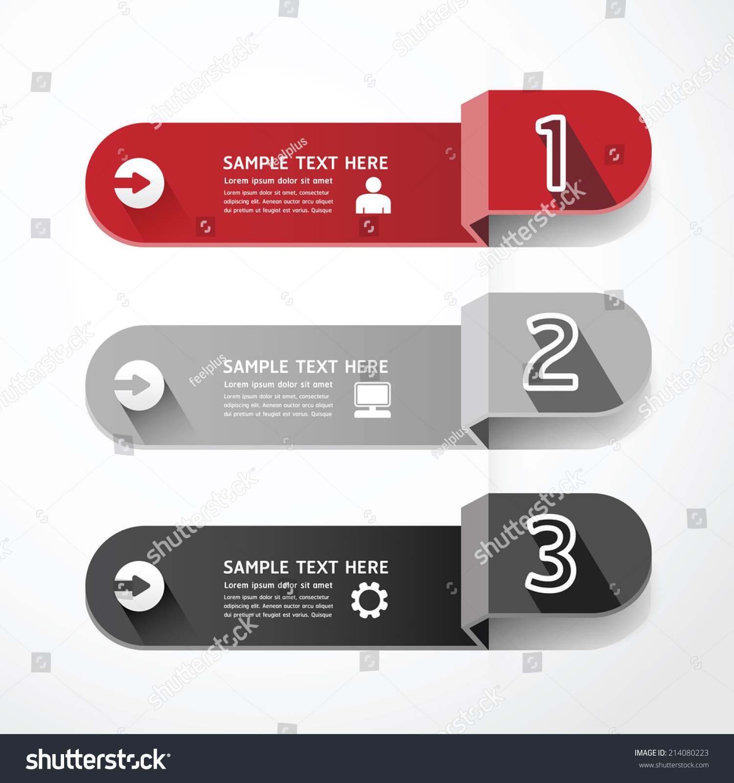 banners number design shadow Template concept Royalty Free Stock