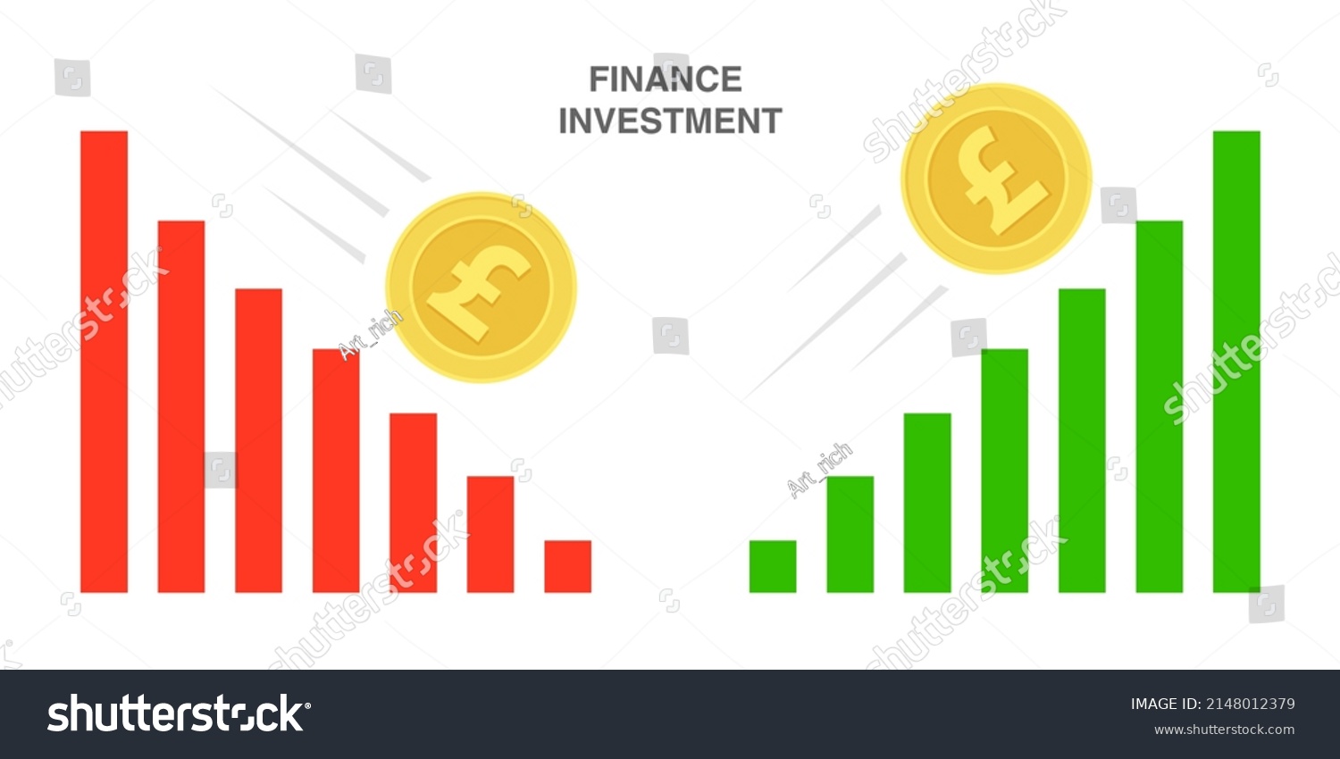Chart of the rise and fall of the exchange rate. Royalty Free Stock