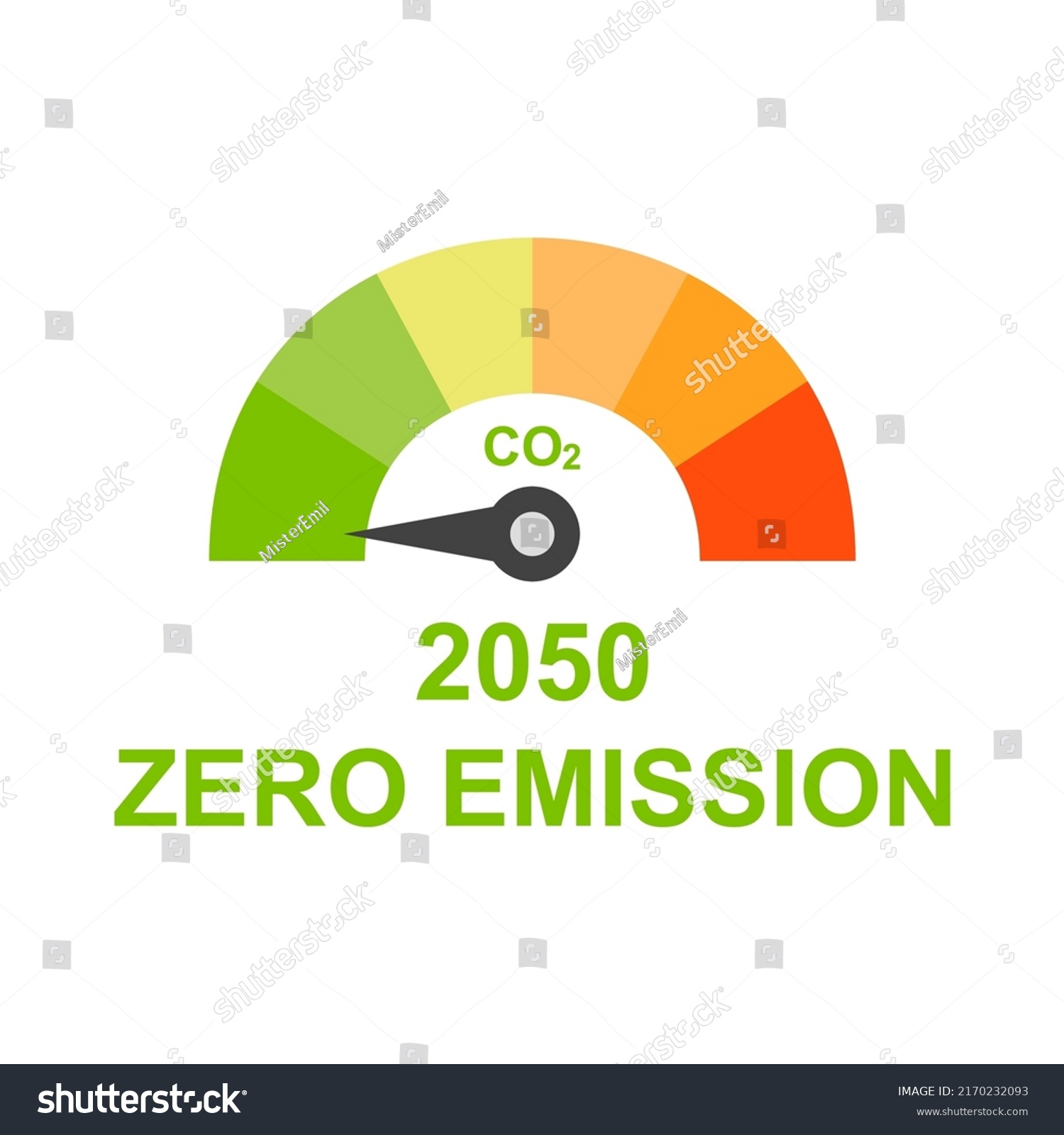 2050 zero emission CO2 icon Royalty Free Stock Vector 2170232093