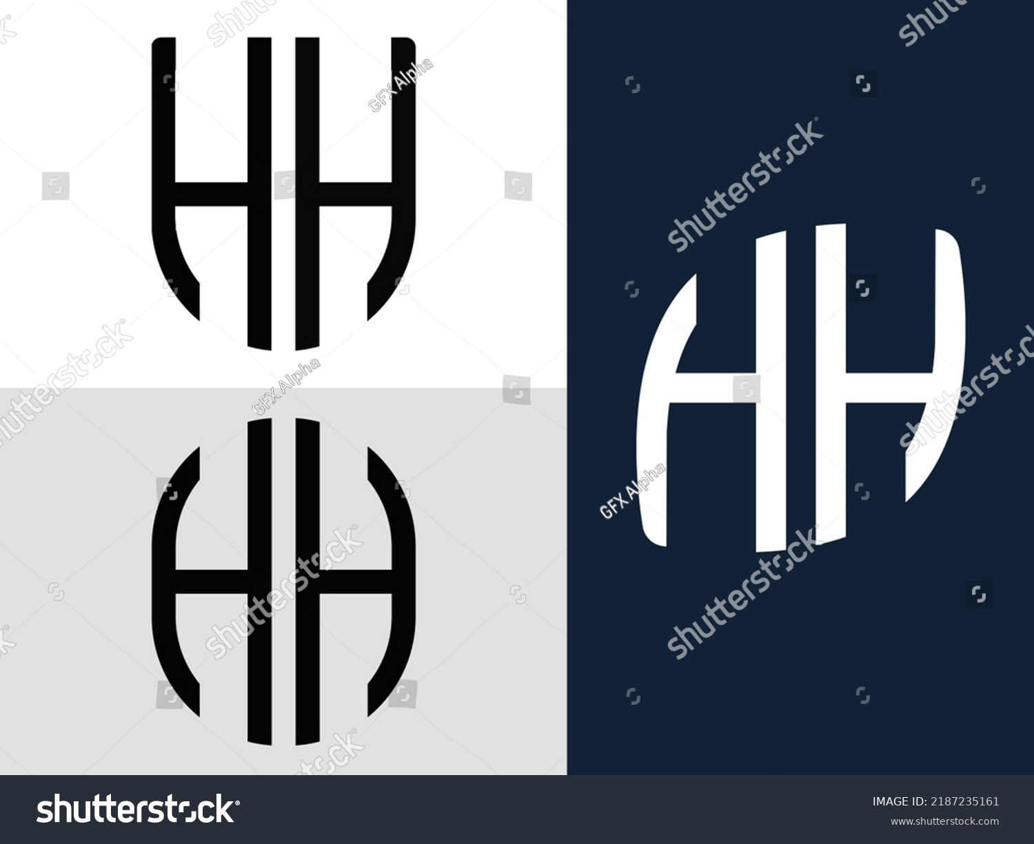 HH modern initial letter logo design vector Royalty Free Stock Vector