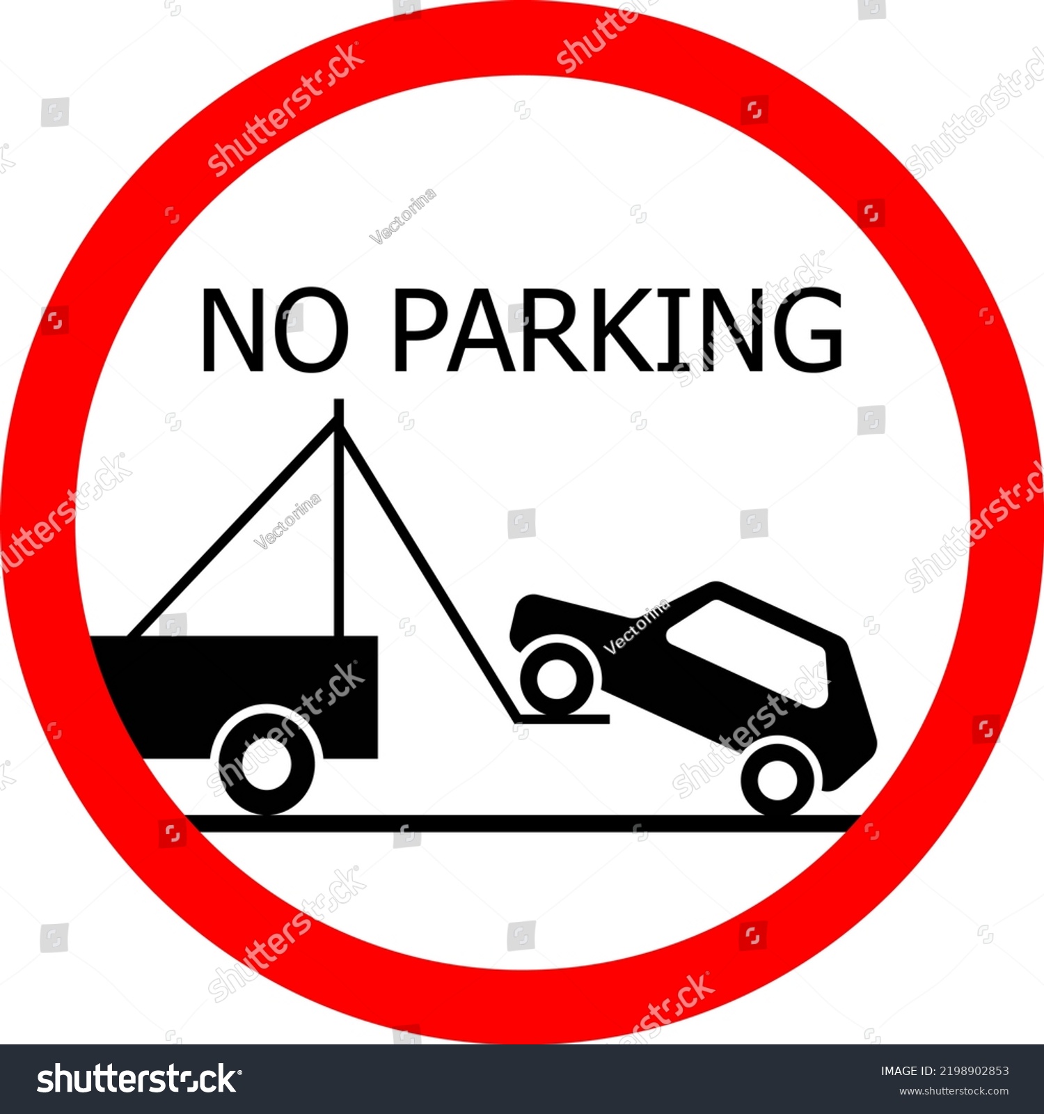 Road signs. Do not park vehicles. Round sign. Royalty Free Stock