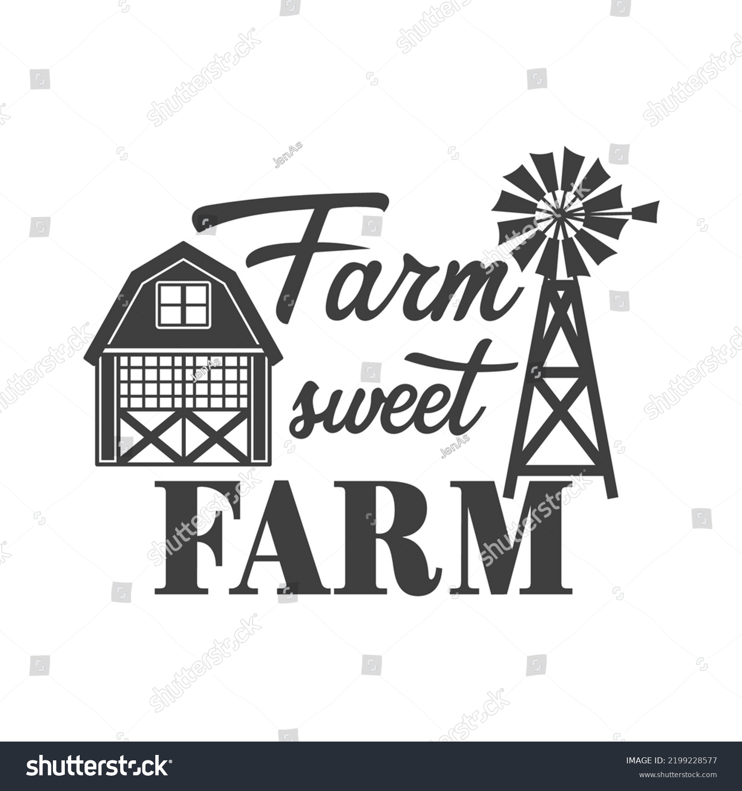 Farm sweet Farm farmhouse quotes. Isolated on Royalty Free Stock
