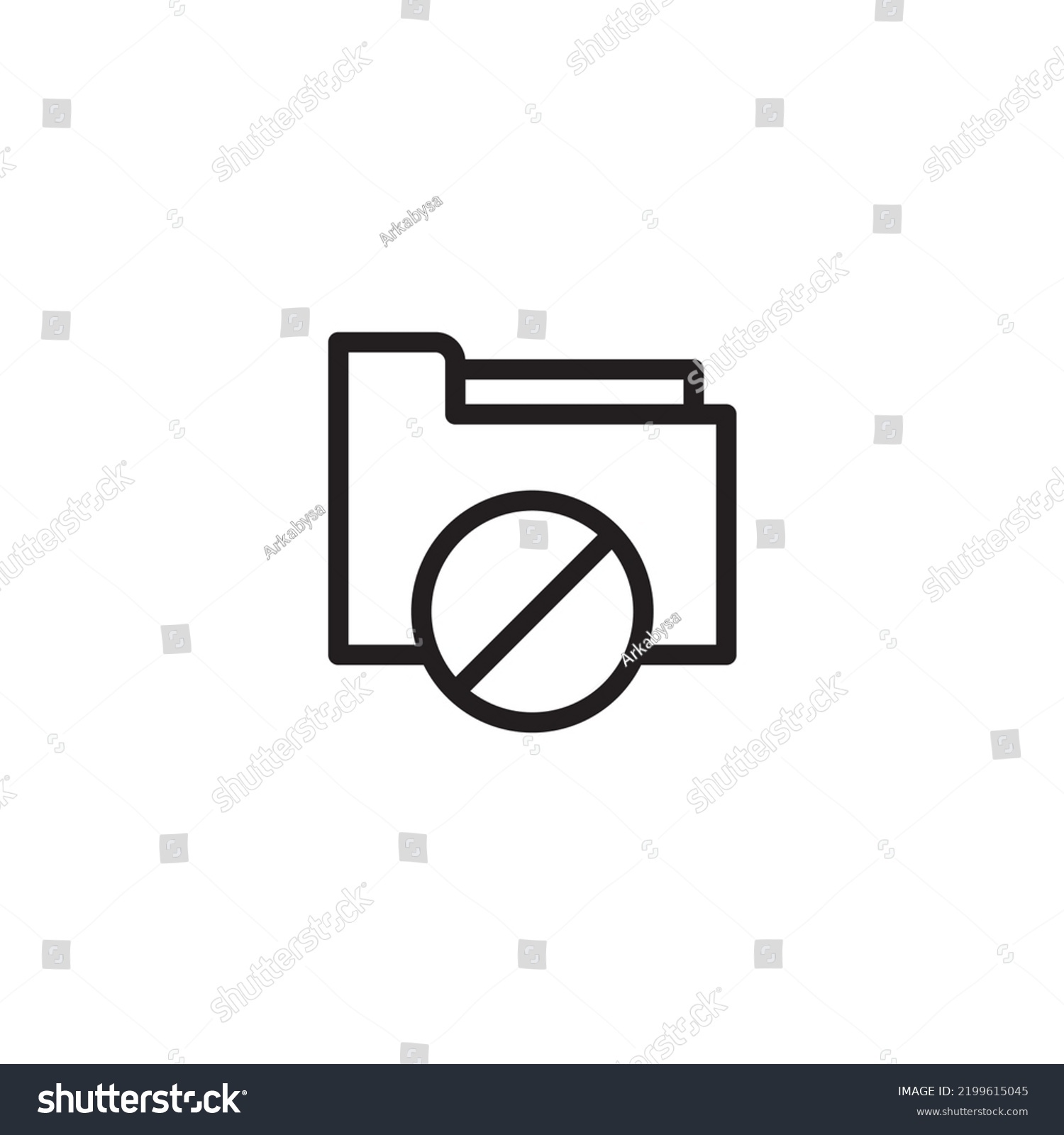 ban folder icon. block symbols, editable strokes Royalty Free Stock