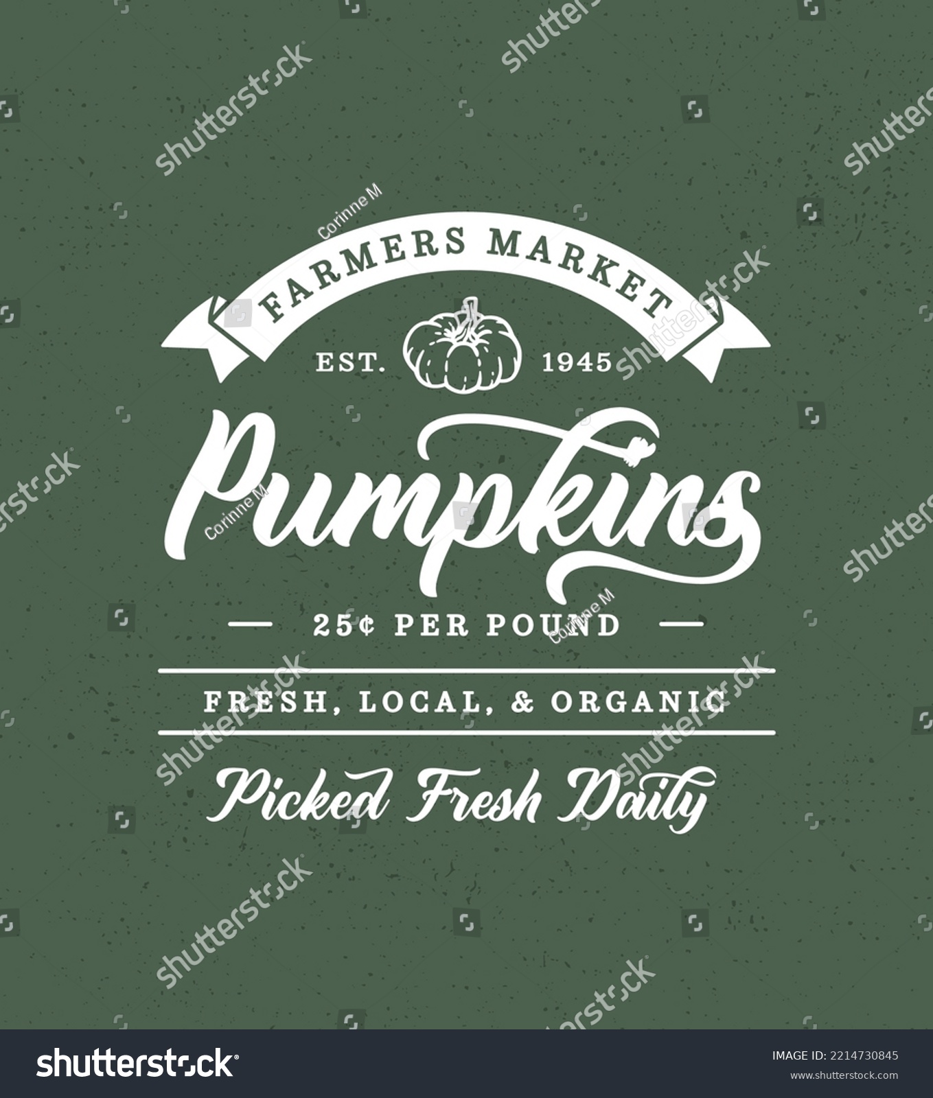 Retro Pick Your Own Farmers Market Pumpkin Patch Royalty Free Stock