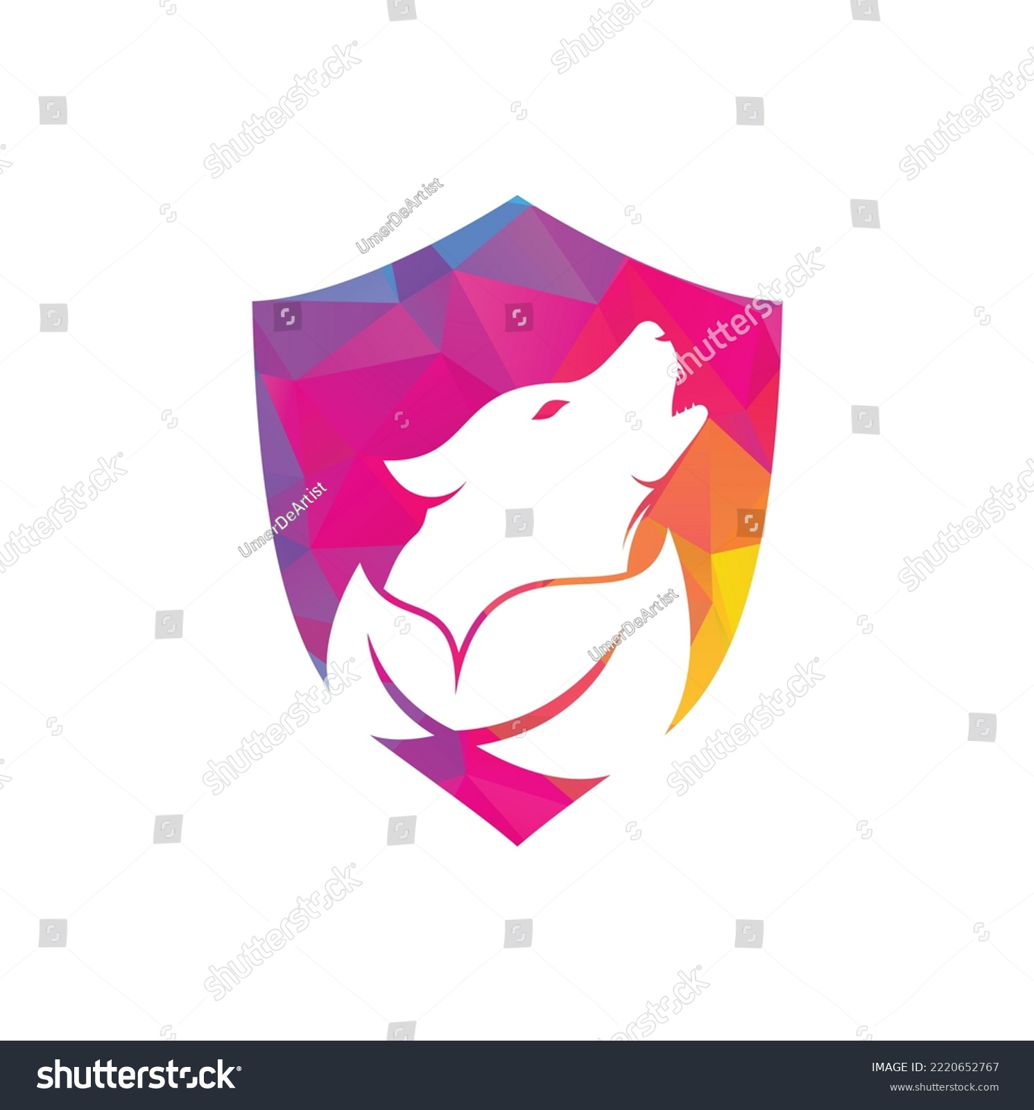 Leaf Wolf logo design. Nature wolf logo design Royalty Free Stock