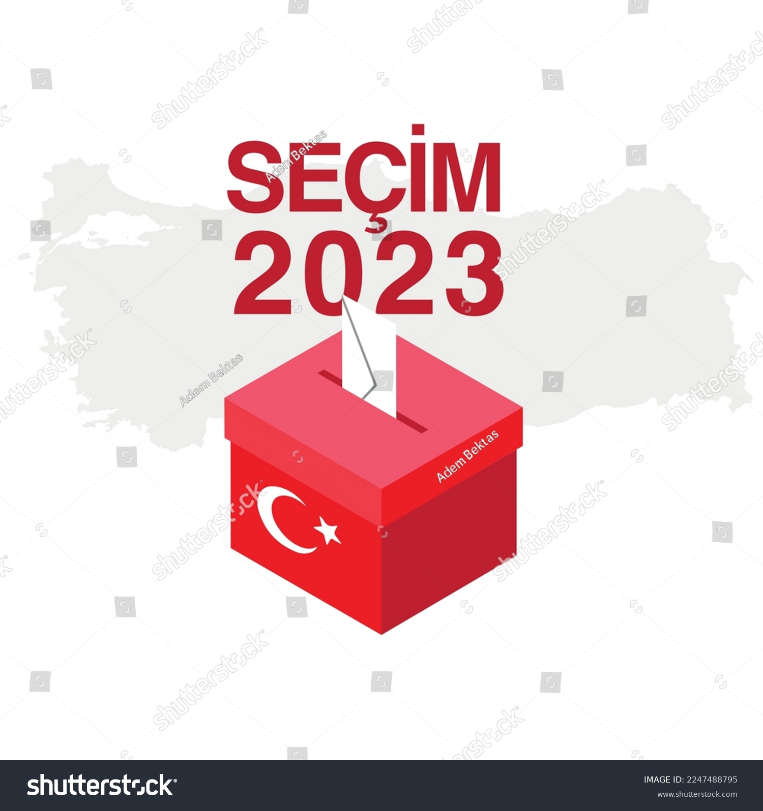 Türkiye Seçimleri 2023 ballot box vector. Royalty Free Stock Vector