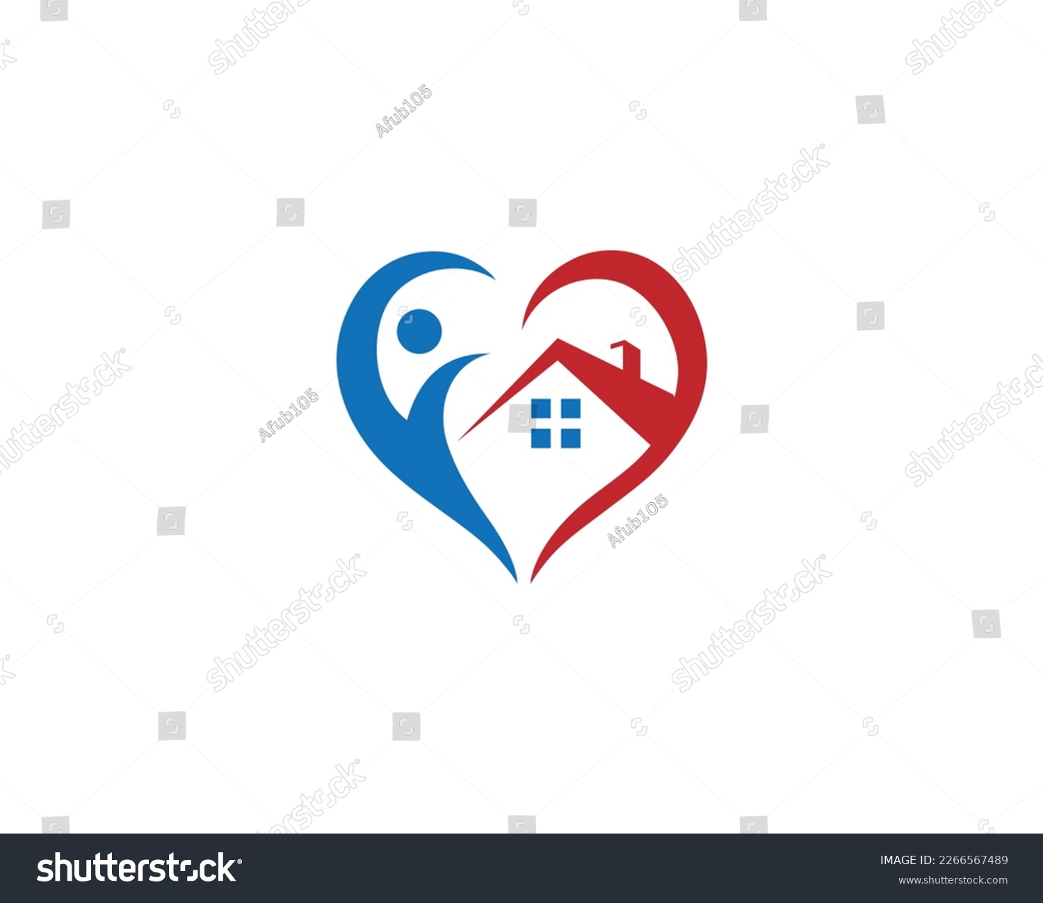 Human Hearth Home Care Logo Design Icon Creative Royalty Free Stock Vector 2266567489