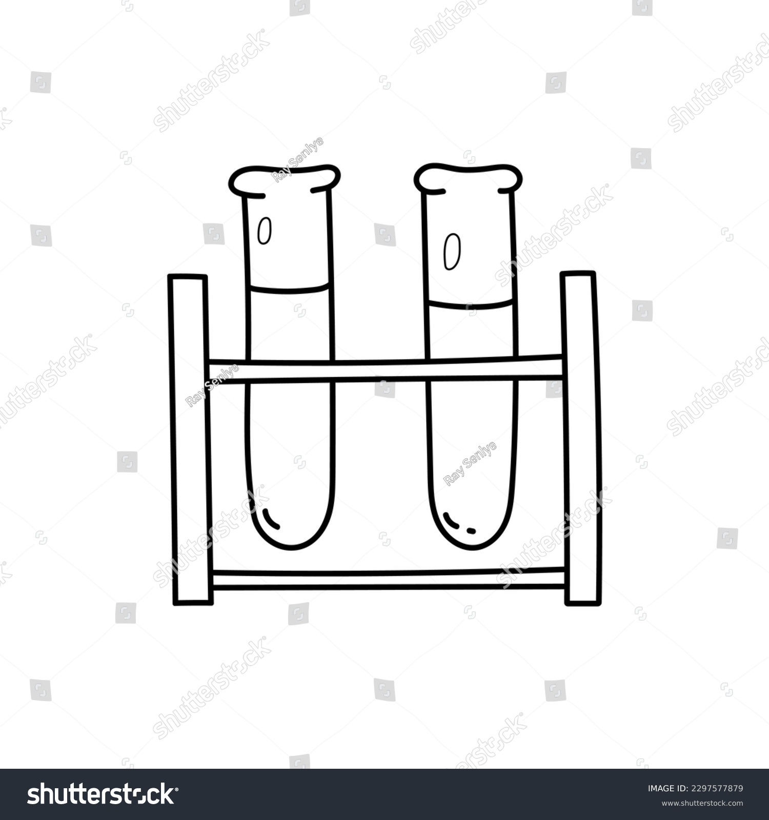 Test tube rack hand drawn outline vector Royalty Free Stock Vector