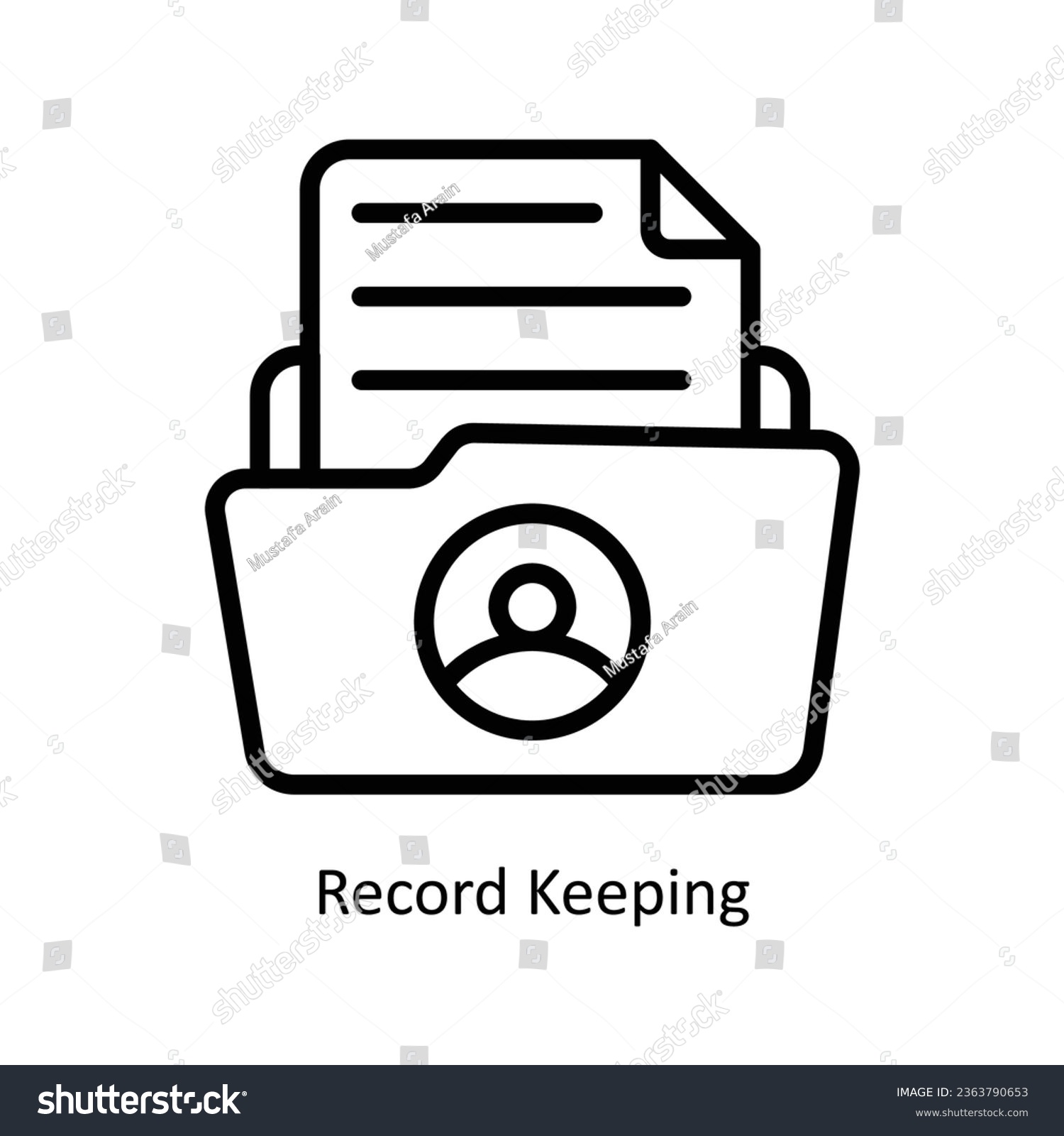 Record Keeping vector outline Icon Design Royalty Free Stock Vector