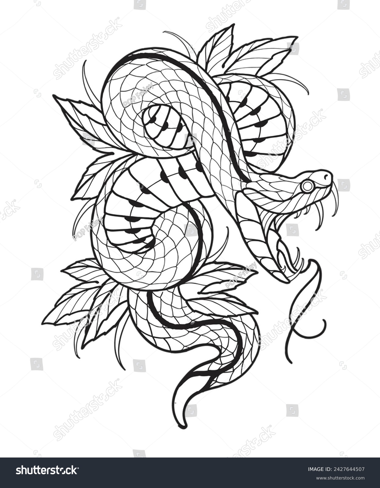 japanese tattoo coloring page, japanese tattoo, Royalty Free Stock