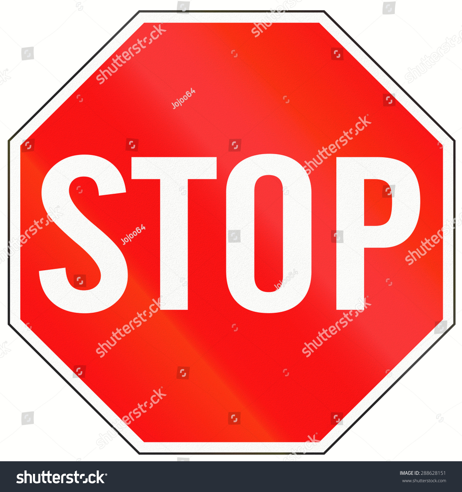 A standard Stop sign in Indonesia. Royalty Free Stock Photo 288628151