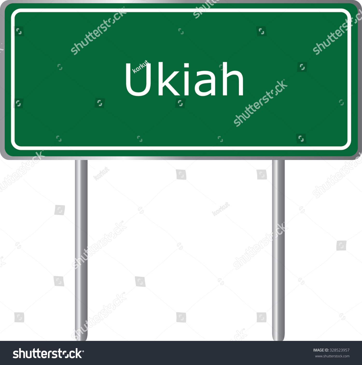 Ukiah , California, road sign green vector Royalty Free Stock Vector