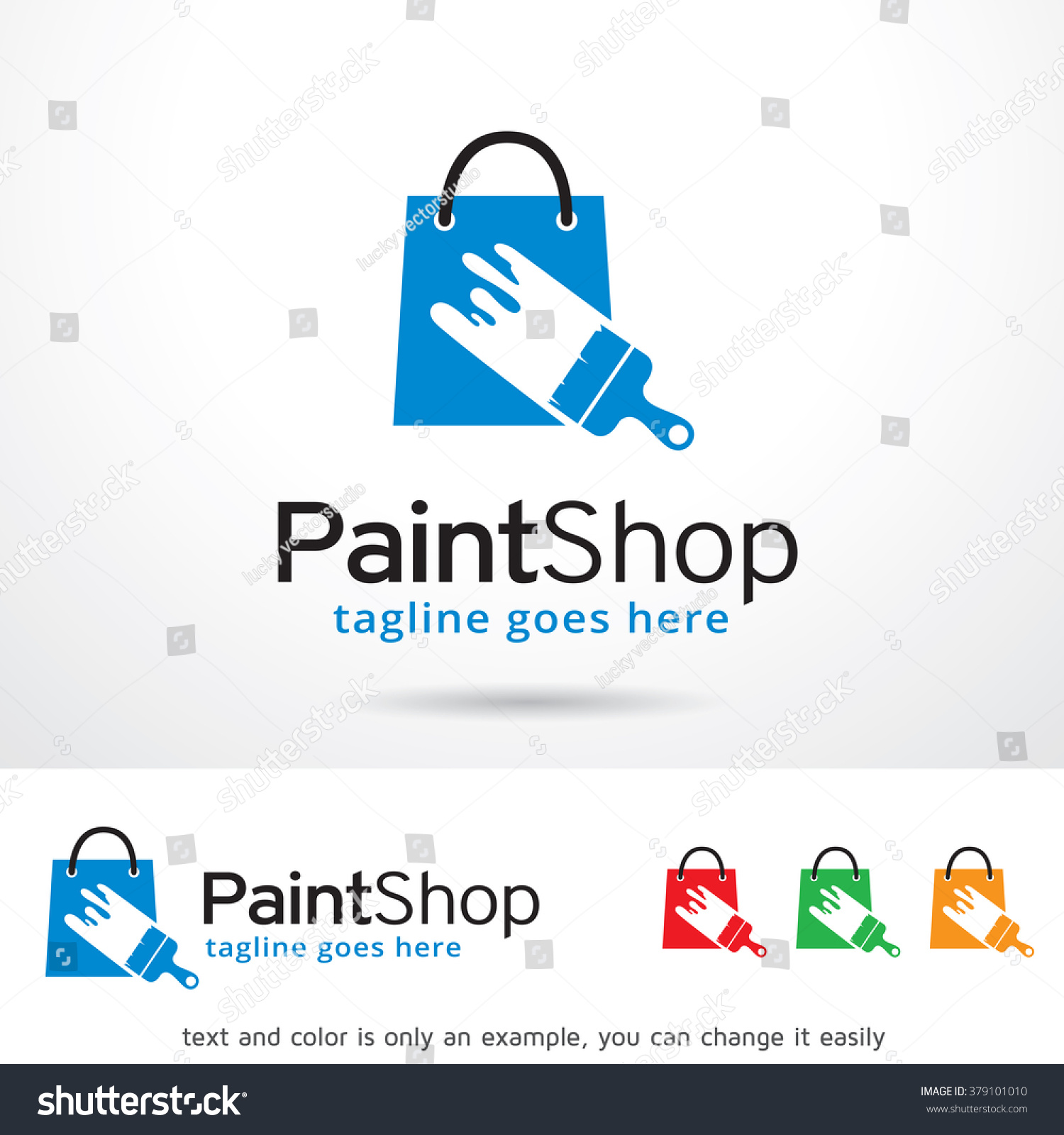 Paint Shop Logo Template Design Vector Royalty Free Stock Vector