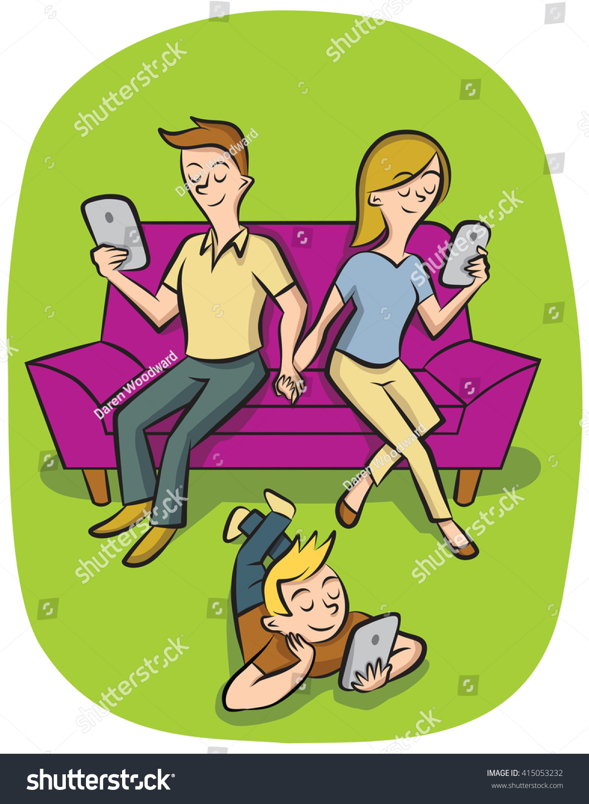 Modern Family Time Royalty Free Stock Vector 415053232