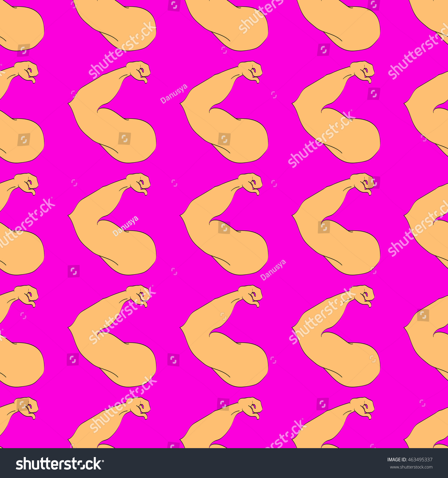 Flex arm bodybuilder with big muscles seamless Royalty Free Stock