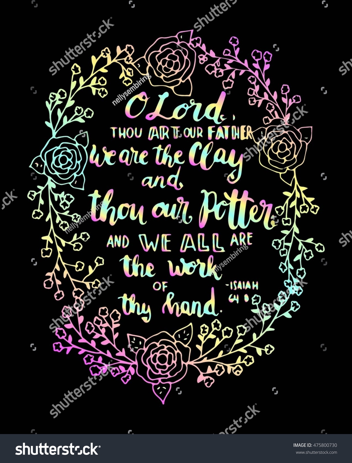 we are the clay and thou our potter Quote. Bible Royalty Free Stock