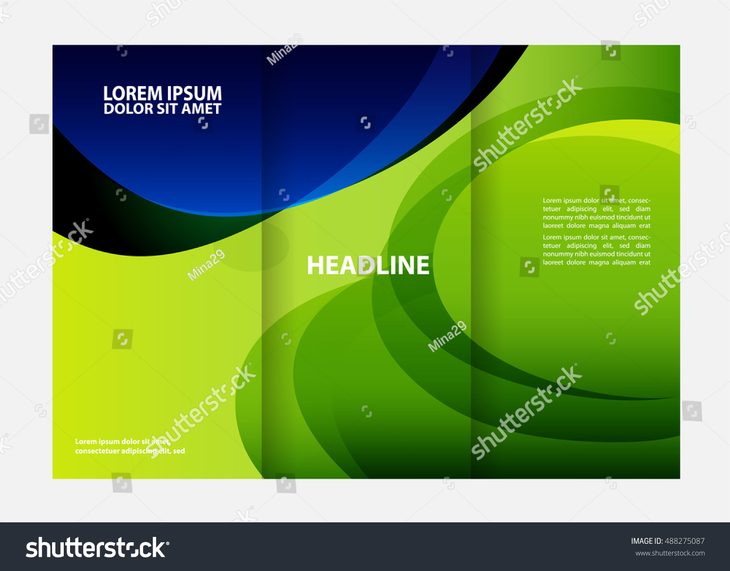 Trifold brochure Royalty Free Stock Vector 488275087