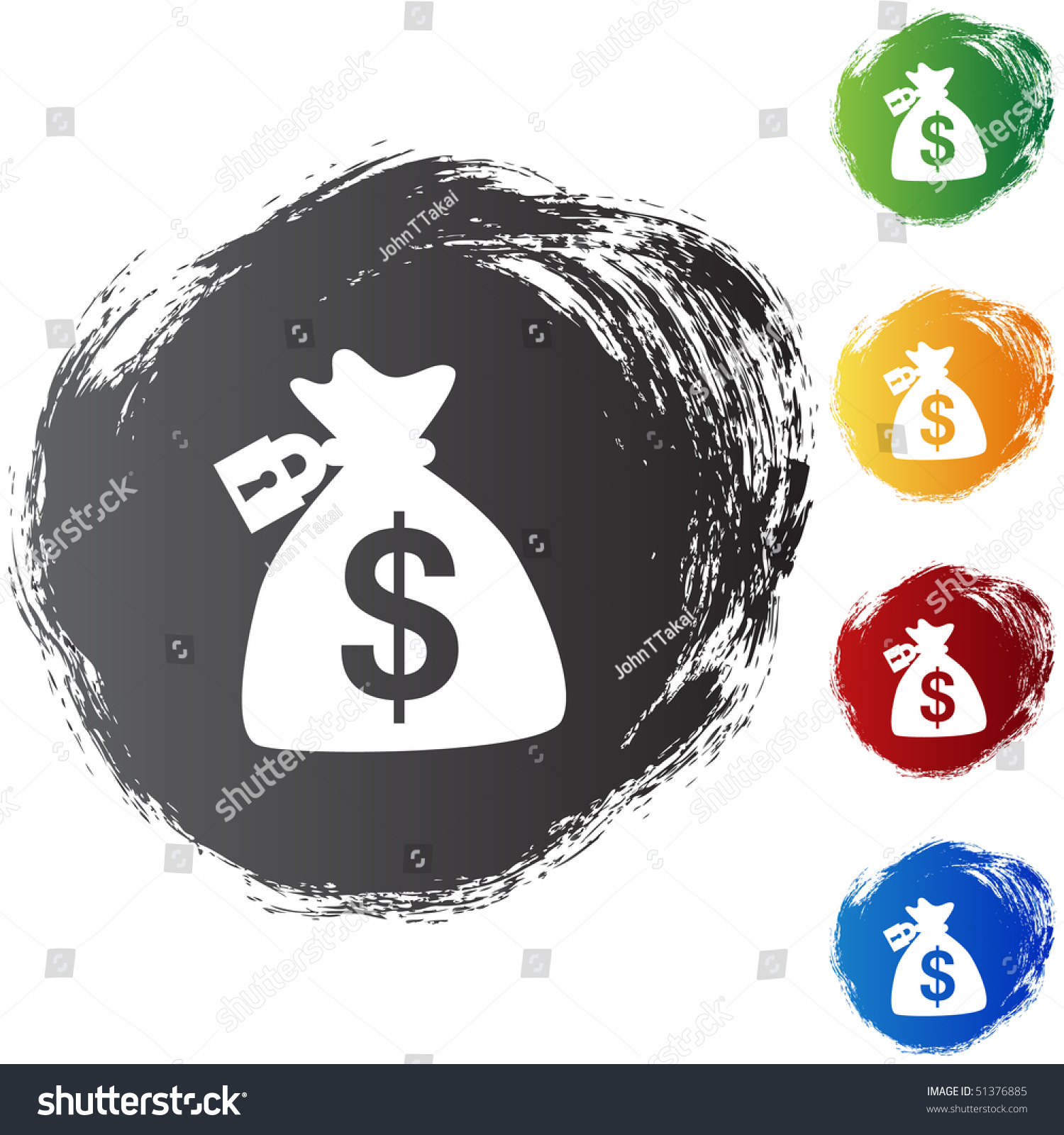 Locked Money Bag Royalty Free Stock Vector 51376885