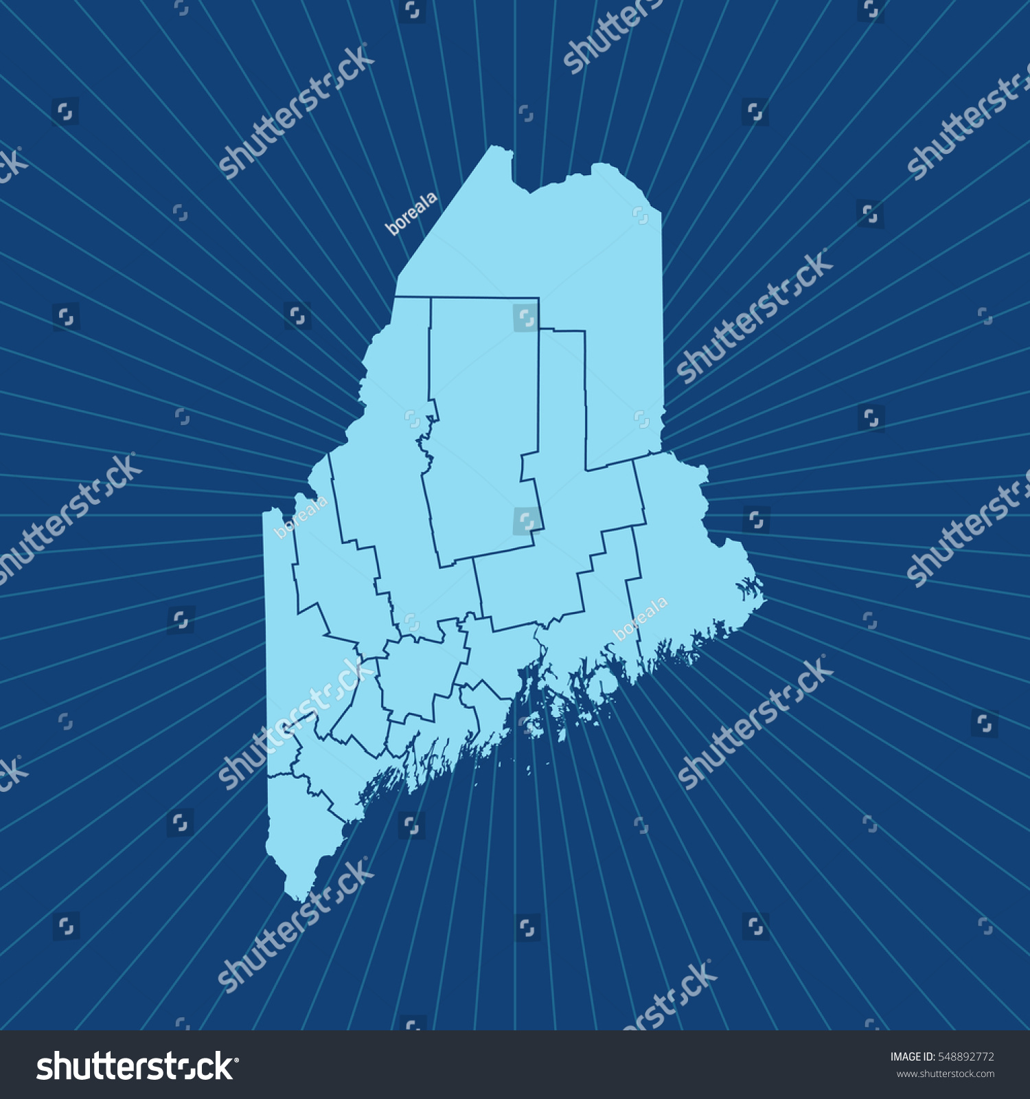 map of Maine Royalty Free Stock Vector 548892772