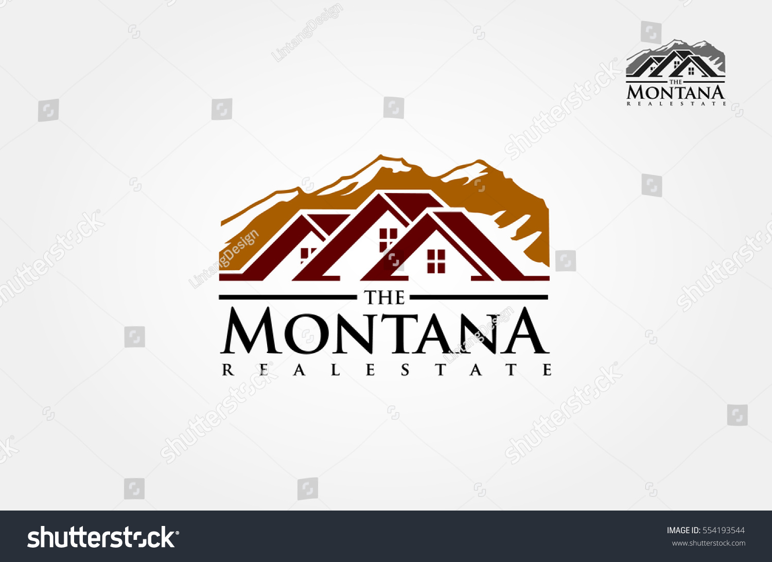 The Montana Real Estate Vector Logo Template. Royalty Free Stock Vector 554193544
