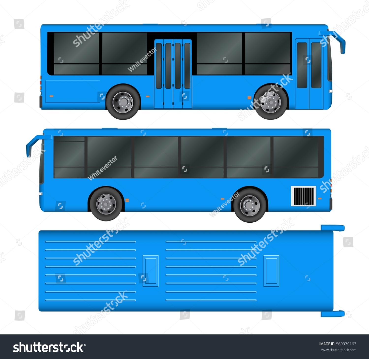 City bus template. Passenger transport. Vector Royalty Free Stock