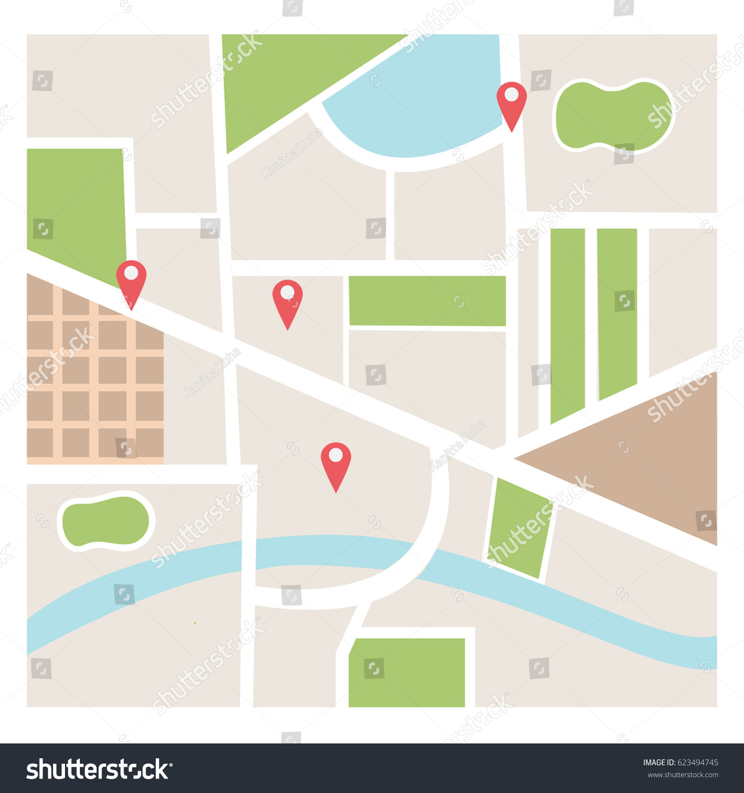 Street maps and directions Royalty Free Stock Vector 623494745
