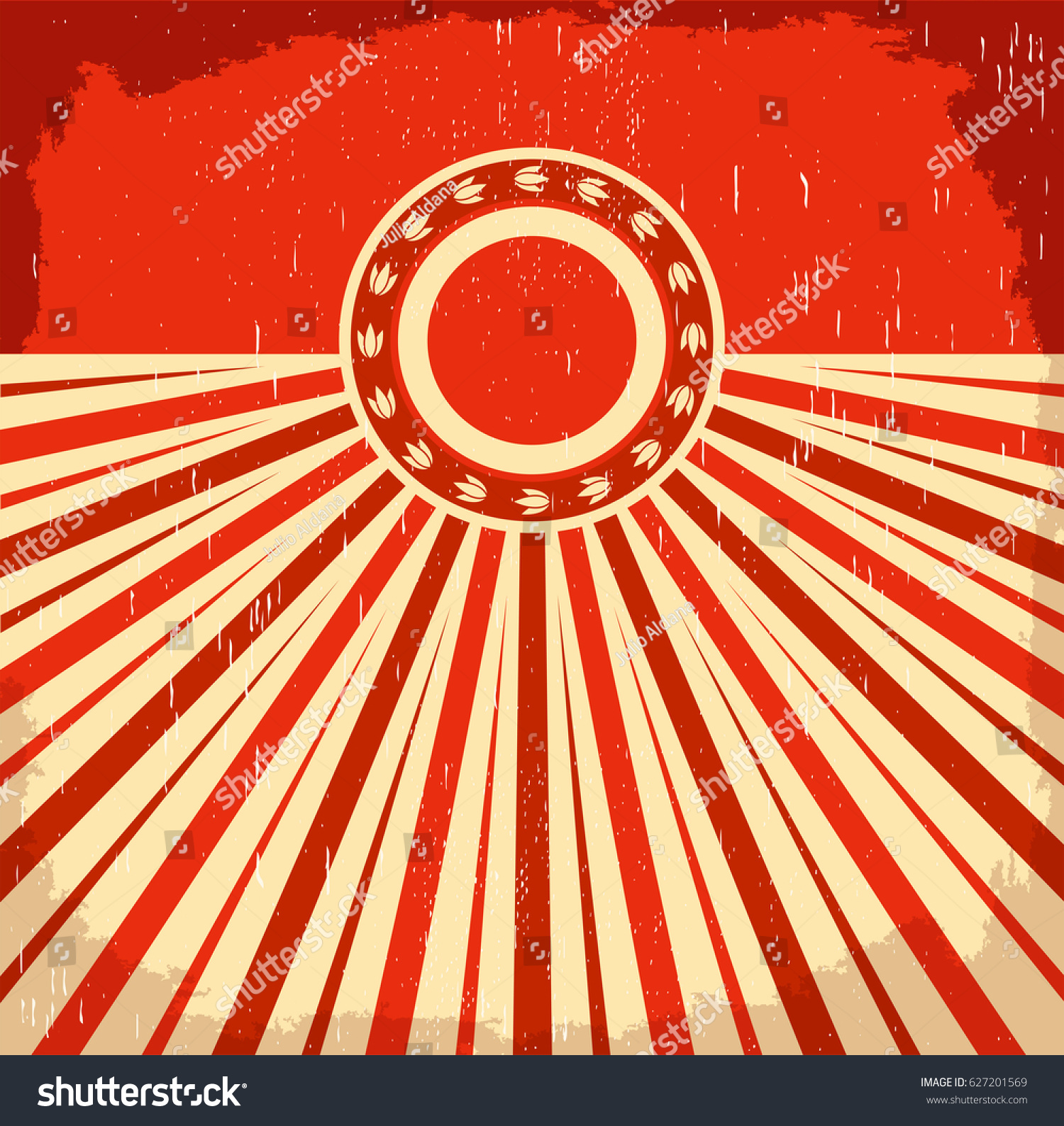 Japan vintage old poster with Japanese flag Royalty Free Stock Vector 627201569