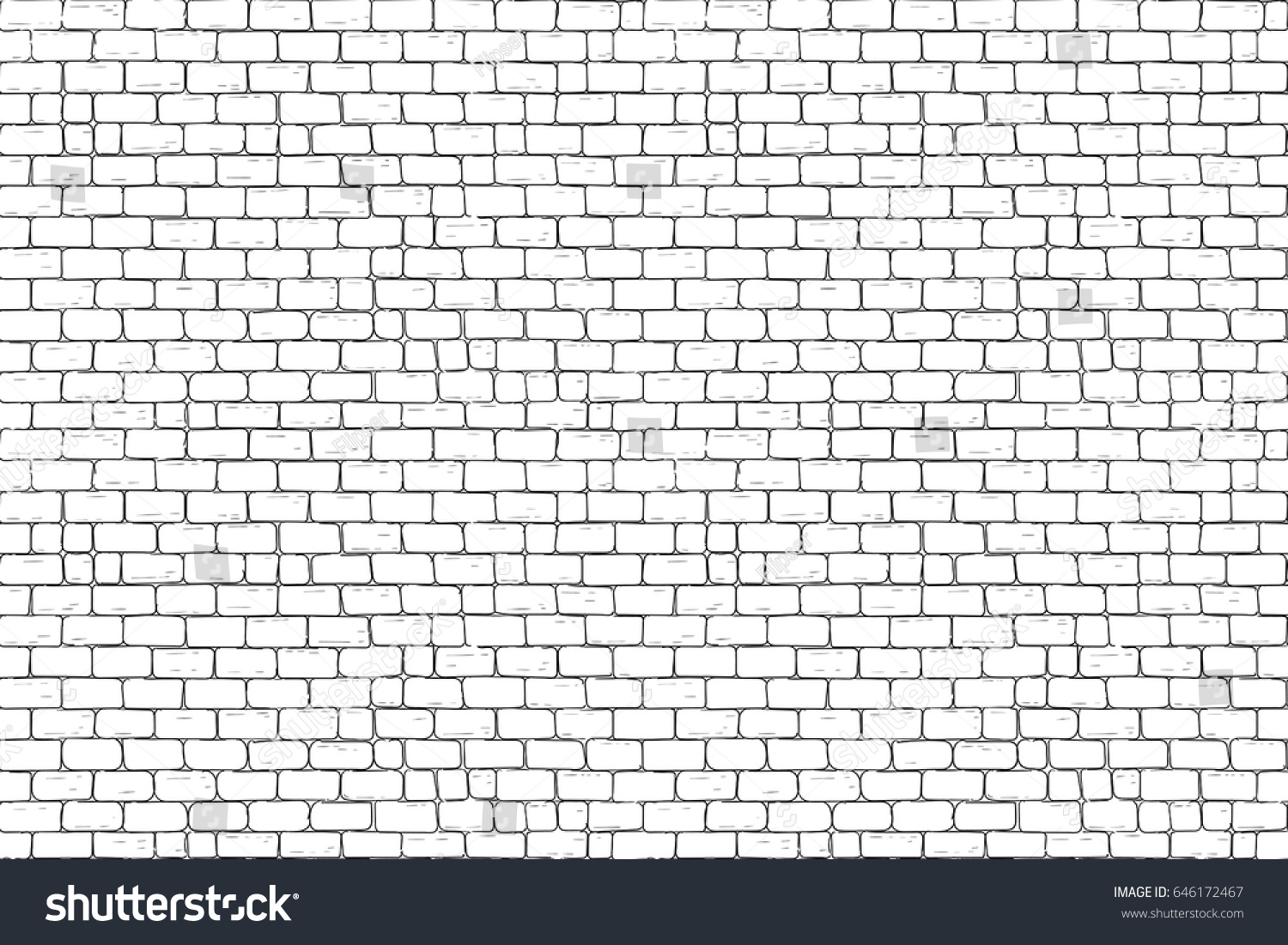 White bricks wall. Outline seamless pattern Royalty Free Stock Vector